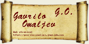 Gavrilo Omaljev vizit kartica